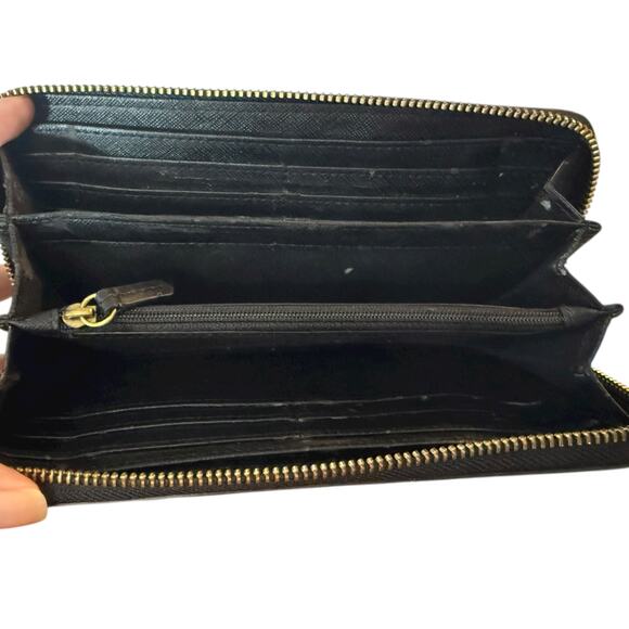 Fossil Black Leather Full Zippy Wallet - Picture 10 of 10